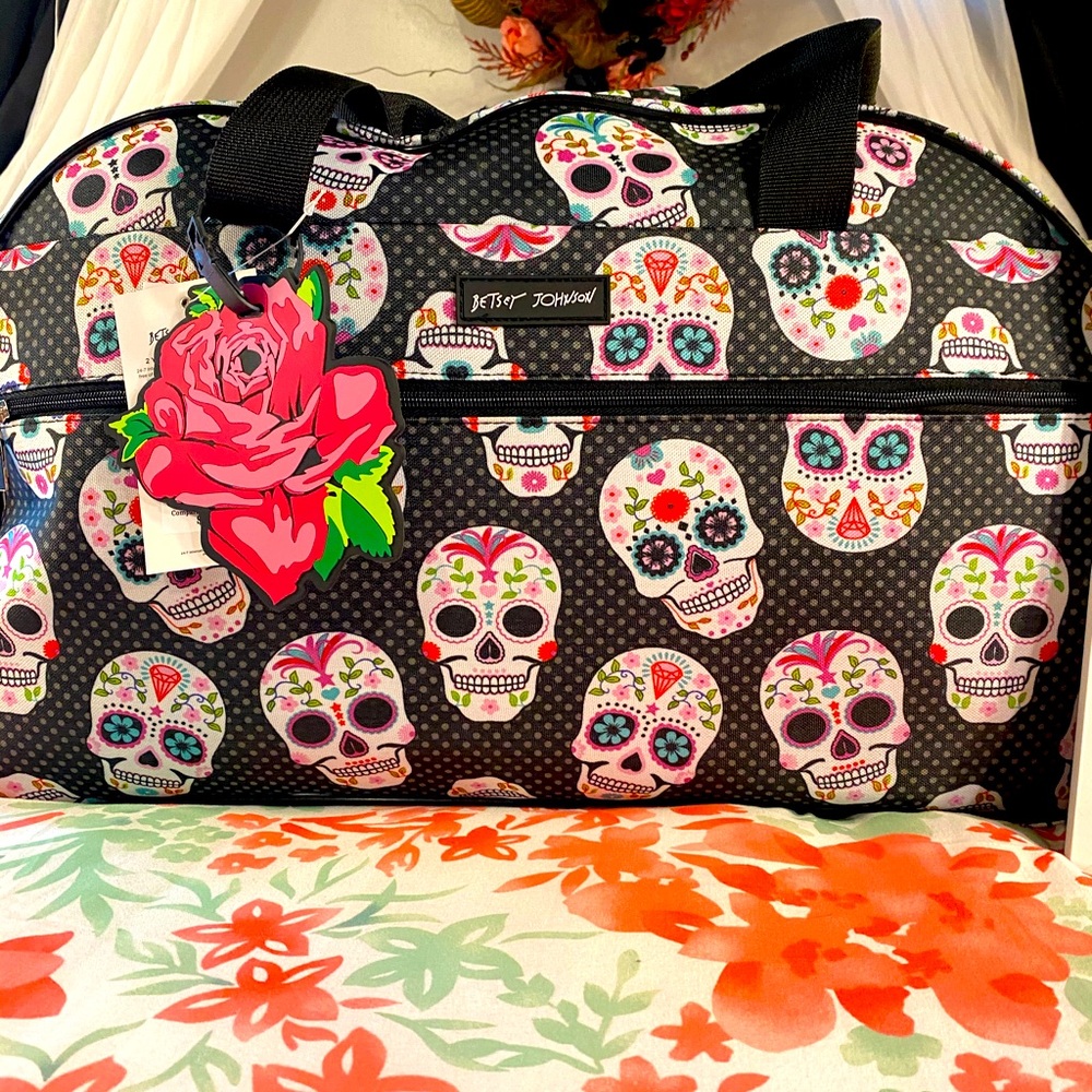 Betsey Johnson Rolling Skull Duffle- BNWT!!!